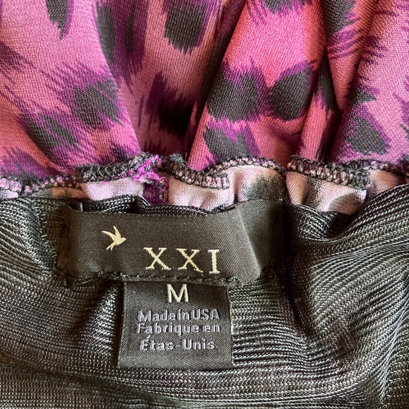 Y2K XXI Forever 21 Leopard Print Purple Blouse Y2K Great For All Seasons - Picture 3 of 4